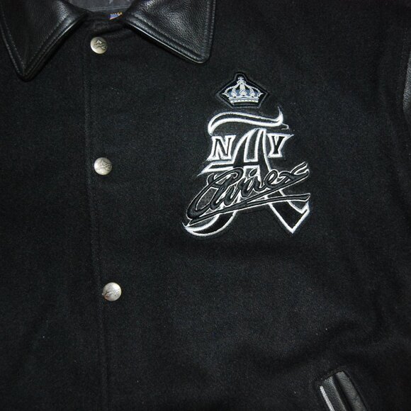 USED— Rare Vintage Avirex 90s NY Hooded American Varsity Jacket MCMLXXV club USA - Picture 2 of 16